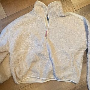 Cropped Sherpa 1/4 Zip Pullover